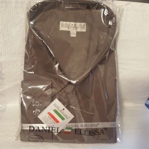 DANIEL ELLISSA CHARCOAL (22 1/2) 37-38 DRESS SHIRT